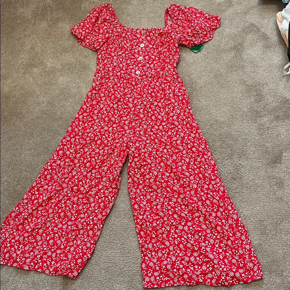 NWT luxology | floral jumpsuit | Small Smocked back - Picture 5 of 14